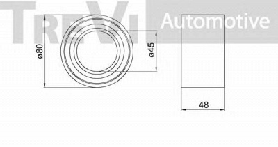 TREVI AUTOMOTIVE wb1602 -  Комплект подшипника ступицы колеса